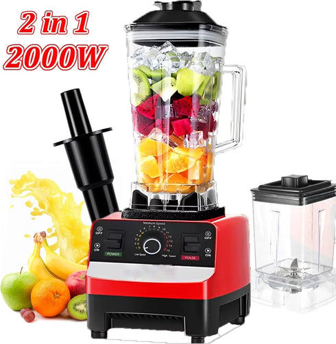 2000W Heavy Duty Commercial Blender Stationary Mixer Food Processor Ice Smoothies for Kitchen High Power Juicer Blender BPA Free