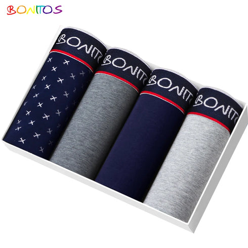 4 Stück Boxershorts Herrenslips Homme Unterhosen Boxershorts Unterwäsche für Männer Baumwolle Herren-Paar Sexy Set Calecon Lot Soft Box