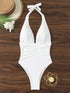 Halter Top Bathing Suit Woman Swimsuits One Piece Swimwear Women's 2026 Trend V Neck Beachwear Female Monokini Summer Bodysuit