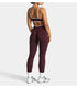 Teveo Eng anliegende, nahtlose Yoga-Leggings mit Leopardenmuster, hautfarbener hoher Elastizität, geeignet als Fitness-Laufhose