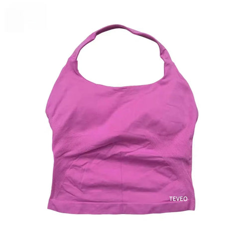 2025 TEVEO Nouveau Soutien-Gorge Elastique Haute Résistance Entièrement Licou Cou Nu Dos Nu Yoga Yoga Yoga
