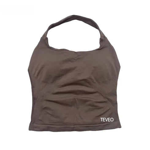 2025 TEVEO Nouveau Soutien-Gorge Elastique Haute Résistance Entièrement Licou Cou Nu Dos Nu Yoga Yoga Yoga