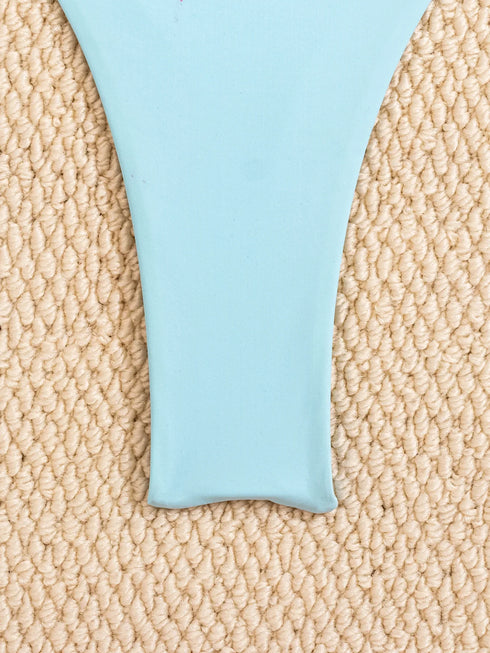 Sexy Bandeau Bikini Set 2026 Women Sky Blue Starfish Ornament Push Up Thong Swimsuit Brazilian Beach Bathing Suit Micro Swimwear