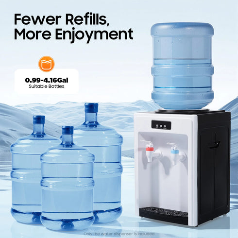Electric Table Drinking Water Dispenser, Drinking Fountain, Office Cooler Home Hot/Cold Beverage Machine for 4.5-18.9L Buckets