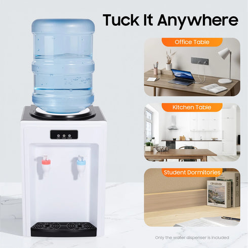 Electric Table Drinking Water Dispenser, Drinking Fountain, Office Cooler Home Hot/Cold Beverage Machine for 4.5-18.9L Buckets