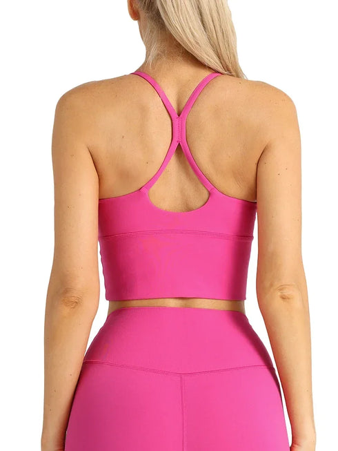Einfarbiger Damen-Sport-BH mit nacktem Gefühl, sexy Kreuzrücken, Y-Form, Sport-BH, Fitness, Yoga, Joggen, Workout, Sport, Damen-Träger-BH
