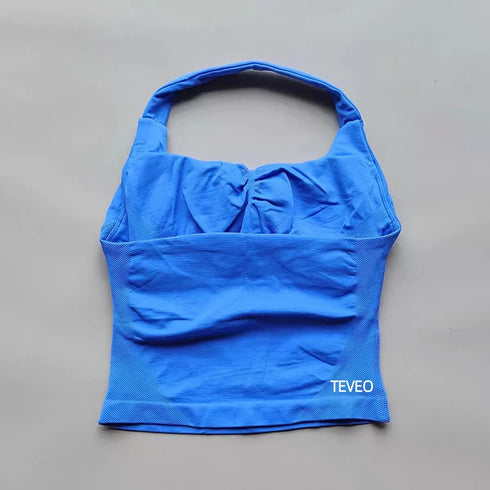2025 TEVEO Nouveau Soutien-Gorge Elastique Haute Résistance Entièrement Licou Cou Nu Dos Nu Yoga Yoga Yoga