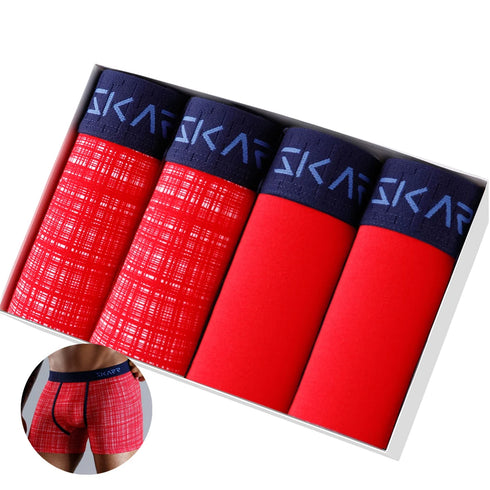 4 Stück Boxershorts Herrenslips Homme Unterhosen Boxershorts Unterwäsche für Männer Baumwolle Herren-Paar Sexy Set Calecon Lot Soft Box