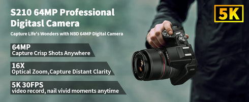 NBD 5K&64MP Digital Cameras For Photography, 16X Optical Zoom Camera With WiFi & App Control, Vlogging Camera With Auto Focus