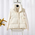 Women Fashion Autumn New 2024 Stand Collar Elegant Down Coats Warm Outerwear Casual Belt Sleeveless Winter Women Vests Jackets