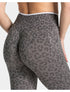 Teveo Eng anliegende, nahtlose Yoga-Leggings mit Leopardenmuster, hautfarbener hoher Elastizität, geeignet als Fitness-Laufhose
