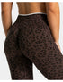 Teveo Eng anliegende, nahtlose Yoga-Leggings mit Leopardenmuster, hautfarbener hoher Elastizität, geeignet als Fitness-Laufhose