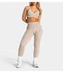 Teveo Eng anliegende, nahtlose Yoga-Leggings mit Leopardenmuster, hautfarbener hoher Elastizität, geeignet als Fitness-Laufhose