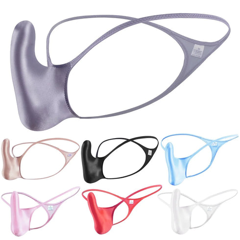 YAULAANG Sexy Herren Glanz Gay Unterwäsche Öliger G-String Tanga Glänzend niedrige Taille Hohe Elastizität Herren Dessous