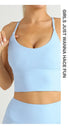 Einfarbiger Damen-Sport-BH mit nacktem Gefühl, sexy Kreuzrücken, Y-Form, Sport-BH, Fitness, Yoga, Joggen, Workout, Sport, Damen-Träger-BH