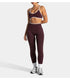 Teveo Eng anliegende, nahtlose Yoga-Leggings mit Leopardenmuster, hautfarbener hoher Elastizität, geeignet als Fitness-Laufhose