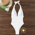 Halter Top Bathing Suit Woman Swimsuits One Piece Swimwear Women's 2026 Trend V Neck Beachwear Female Monokini Summer Bodysuit