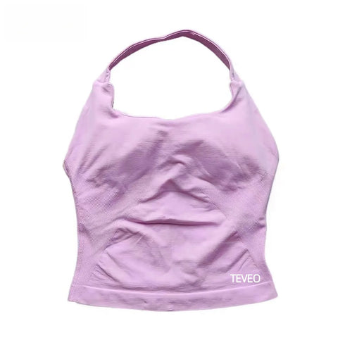 2025 TEVEO Nouveau Soutien-Gorge Elastique Haute Résistance Entièrement Licou Cou Nu Dos Nu Yoga Yoga Yoga