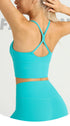 Einfarbiger Damen-Sport-BH mit nacktem Gefühl, sexy Kreuzrücken, Y-Form, Sport-BH, Fitness, Yoga, Joggen, Workout, Sport, Damen-Träger-BH