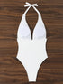Halter Top Bathing Suit Woman Swimsuits One Piece Swimwear Women's 2026 Trend V Neck Beachwear Female Monokini Summer Bodysuit