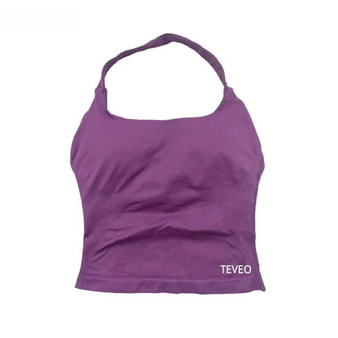 2025 TEVEO Nouveau Soutien-Gorge Elastique Haute Résistance Entièrement Licou Cou Nu Dos Nu Yoga Yoga Yoga