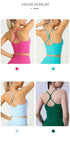 Einfarbiger Damen-Sport-BH mit nacktem Gefühl, sexy Kreuzrücken, Y-Form, Sport-BH, Fitness, Yoga, Joggen, Workout, Sport, Damen-Träger-BH