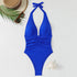 Halter Top Bathing Suit Woman Swimsuits One Piece Swimwear Women's 2026 Trend V Neck Beachwear Female Monokini Summer Bodysuit