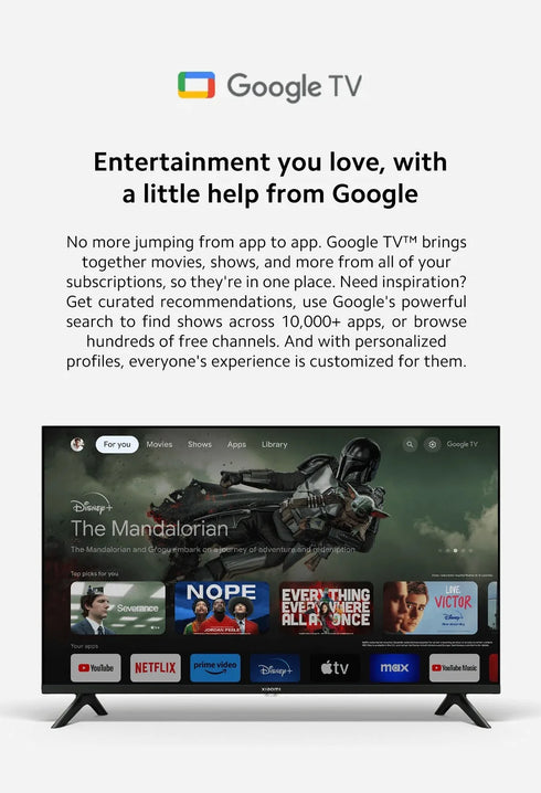 Xiaomi TV A 32, Kompakte Größe mit farbenfrohem Bildschirm, dynamischer Sound mit Dolby Audio™, DTS-X und DTS Virtual:X, hochwertiges Metall-Finish