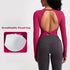 Cloud Hide Black Beauty Back Yoga Shirts Women Long Sleeve Blouse Plus Size Sports Gym Fitness Top Running T-Shirt Workout Shirt