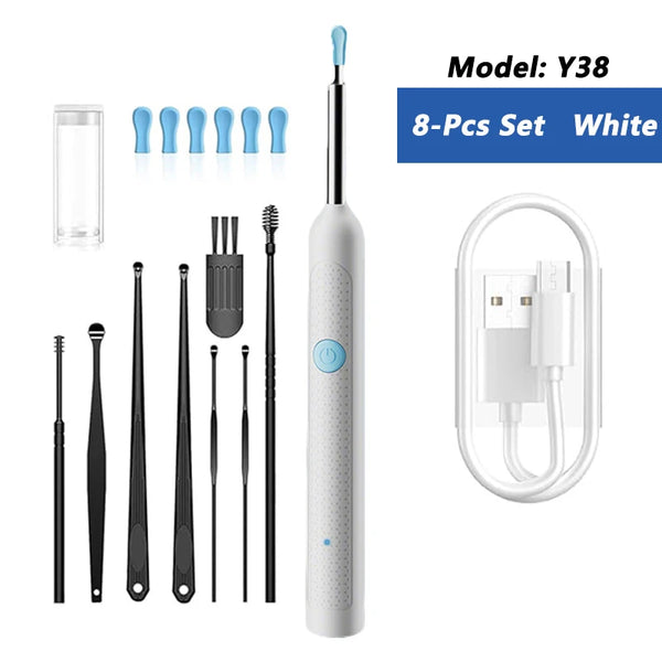 Intelligenter visueller Ohrenreiniger HD Ohrenstäbchen Otoskop USB-C-Ladeendoskop Ohrenschmalzentferner Ohrenschmalz-Entfernungswerkzeug Ohrenschmalz-Minikamera Gesundheitspflege-Set