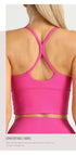 Einfarbiger Damen-Sport-BH mit nacktem Gefühl, sexy Kreuzrücken, Y-Form, Sport-BH, Fitness, Yoga, Joggen, Workout, Sport, Damen-Träger-BH
