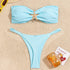 Sexy Bandeau Bikini Set 2026 Women Sky Blue Starfish Ornament Push Up Thong Swimsuit Brazilian Beach Bathing Suit Micro Swimwear