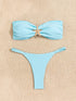 Sexy Bandeau Bikini Set 2026 Women Sky Blue Starfish Ornament Push Up Thong Swimsuit Brazilian Beach Bathing Suit Micro Swimwear
