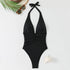 Halter Top Bathing Suit Woman Swimsuits One Piece Swimwear Women's 2026 Trend V Neck Beachwear Female Monokini Summer Bodysuit