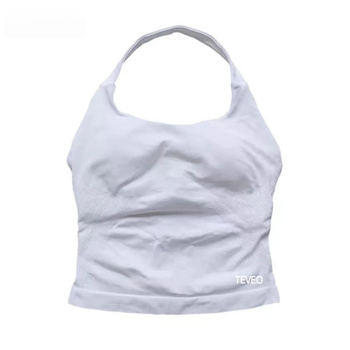 2025 TEVEO Nouveau Soutien-Gorge Elastique Haute Résistance Entièrement Licou Cou Nu Dos Nu Yoga Yoga Yoga