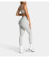 Teveo Eng anliegende, nahtlose Yoga-Leggings mit Leopardenmuster, hautfarbener hoher Elastizität, geeignet als Fitness-Laufhose