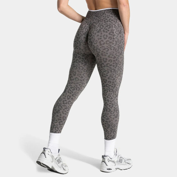 Teveo Tight-fitting Leopard-print Seamless Yoga Pants with Nude-skin High Elasticity Suitable for Fitness Running Pants