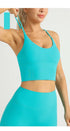 Einfarbiger Damen-Sport-BH mit nacktem Gefühl, sexy Kreuzrücken, Y-Form, Sport-BH, Fitness, Yoga, Joggen, Workout, Sport, Damen-Träger-BH