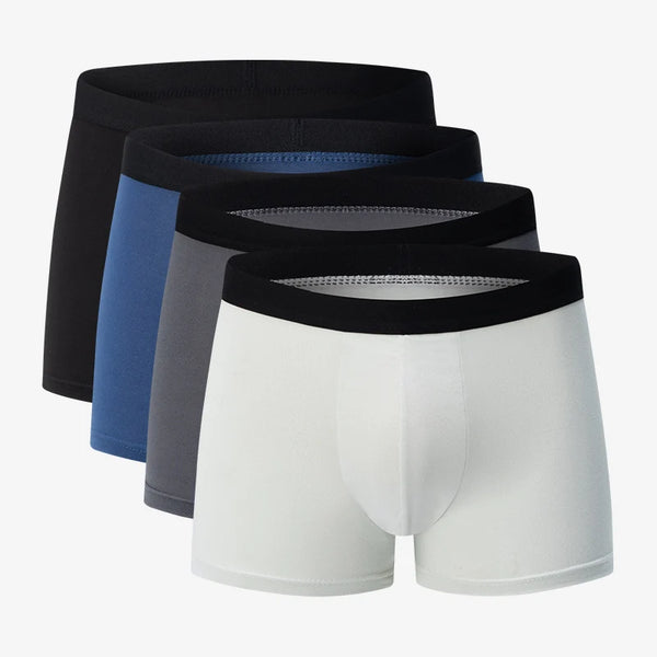 4/10-teiliges Set klassischer modischer, einfarbiger Herrenunterwäsche, bequeme Übergrößen für Teenager, schwarze Boxershorts, Basisshorts