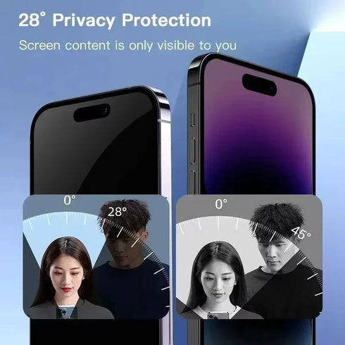 5PCS Privacy Screen Protector for iPhone 17 Pro Max 16 15 14 13 12 11 16e Plus Mini XR Dust Free Install Anti-Spy Tempered Glass