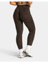 Teveo Eng anliegende, nahtlose Yoga-Leggings mit Leopardenmuster, hautfarbener hoher Elastizität, geeignet als Fitness-Laufhose