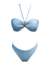 Sexy Bandeau Bikini Set 2026 Women Sky Blue Starfish Ornament Push Up Thong Swimsuit Brazilian Beach Bathing Suit Micro Swimwear