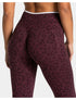 Teveo Eng anliegende, nahtlose Yoga-Leggings mit Leopardenmuster, hautfarbener hoher Elastizität, geeignet als Fitness-Laufhose