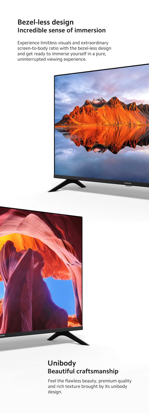 Xiaomi TV A 32, Kompakte Größe mit farbenfrohem Bildschirm, dynamischer Sound mit Dolby Audio™, DTS-X und DTS Virtual:X, hochwertiges Metall-Finish