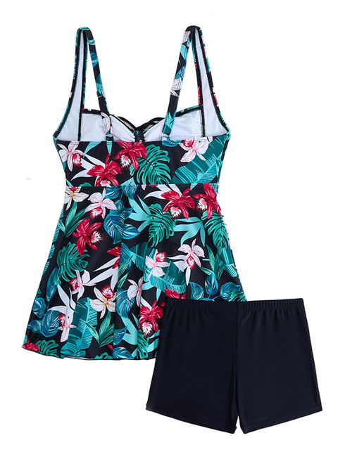 2026 Tankini Set Floral Swimwear FemaleTwo Pieces Swimsuit Women Beach Dress Bathers Bathing Swimming Swim Suit Beachwear XXL