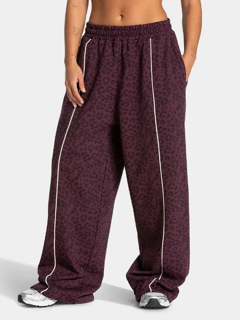 Yoga Leopard Print Jogger Pants for Women – Flexible, perfect for stretching, running, training, jogging, casual, relaxed, styli