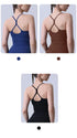 Einfarbiger Damen-Sport-BH mit nacktem Gefühl, sexy Kreuzrücken, Y-Form, Sport-BH, Fitness, Yoga, Joggen, Workout, Sport, Damen-Träger-BH
