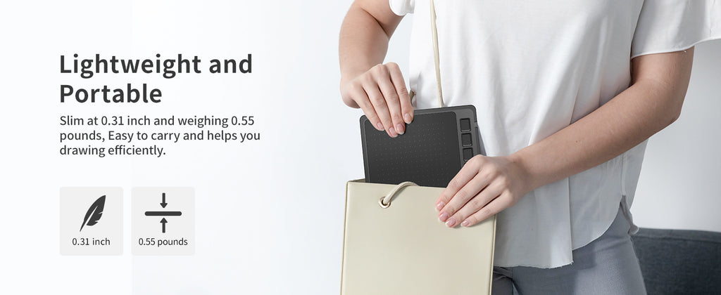 Gaomon S620 Grafiktablett 6,5*4 Zoll kleines digitales Zeichentablett für OSU Notizen Malen Kompatibel mit Android-Telefon