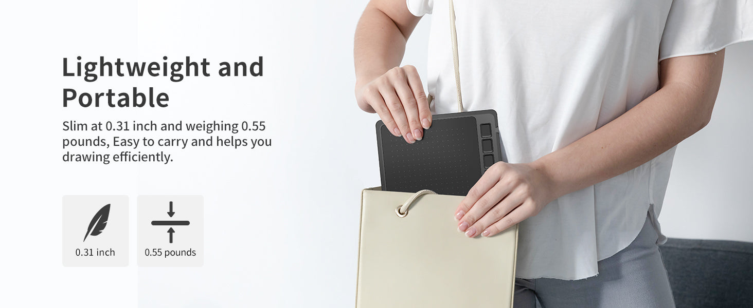 Gaomon S620 Grafiktablett 6,5*4 Zoll kleines digitales Zeichentablett für OSU Notizen Malen Kompatibel mit Android-Telefon