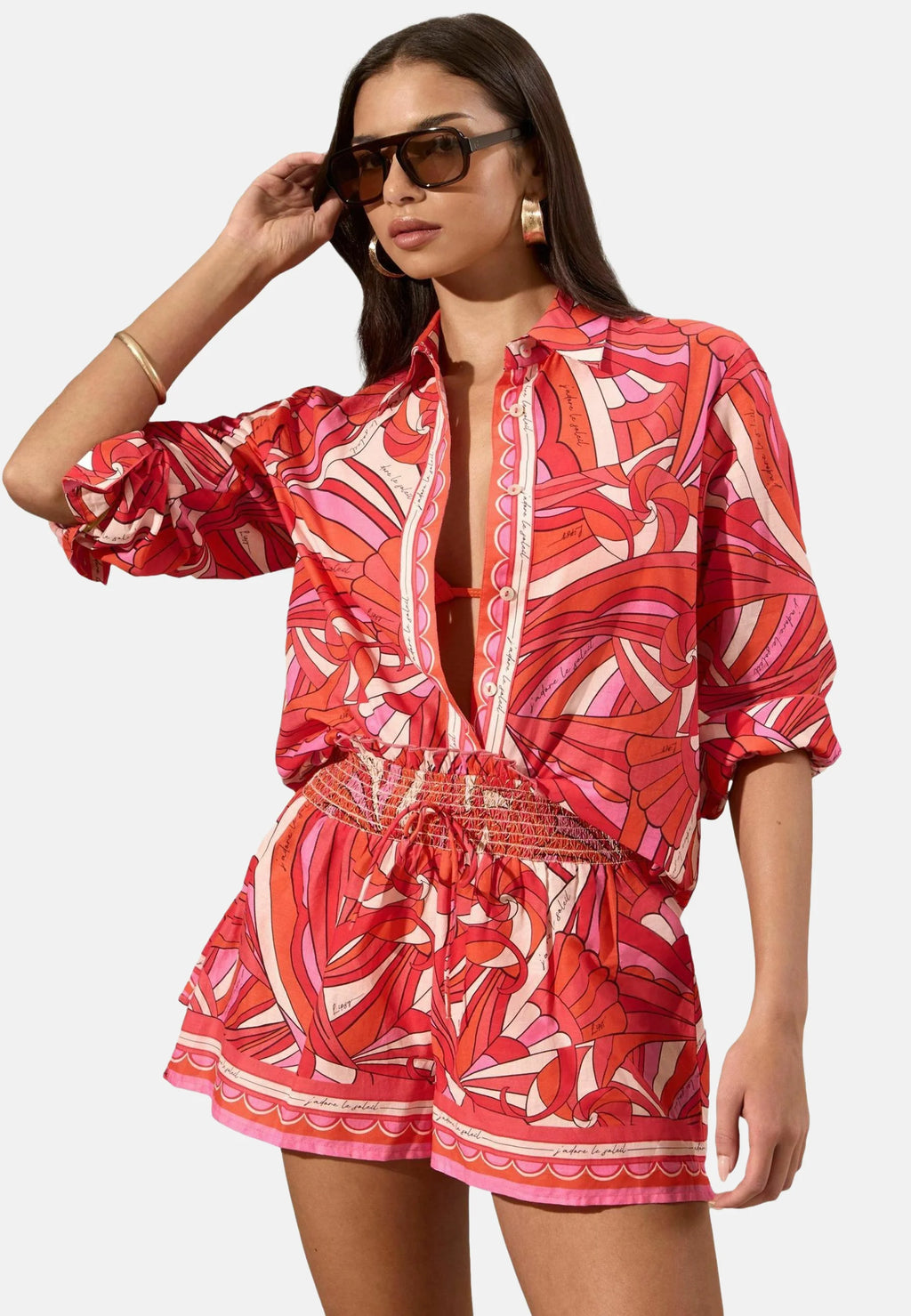 REGULAR FIT - STRUDELDRUCK STRANDHEMD. - Strand-Accessoire - pink